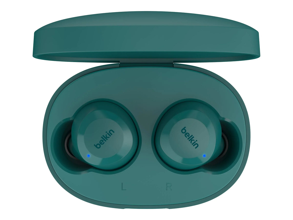 Pixel Bolt, of Water Resistant, iPhone, Galaxy, USB-C, Sweat 28 and Belkin More SoundForm™ Hours IPX5 and Life, Charging, Wireless Up Earbuds, Wireless Battery Teal - to True