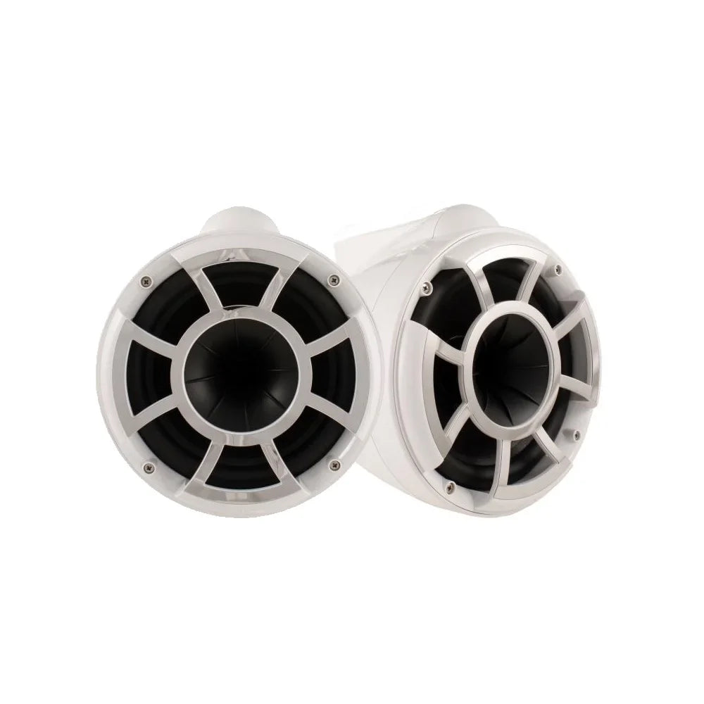 Tower Speakers REV10W-SBM 10" with Wet G5 White Sounds Adapters Tower Malibu Swivel