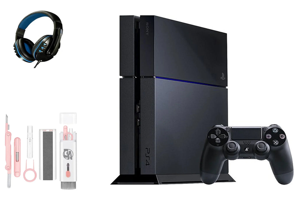 Kit PlayStation Gaming 4 500GB Cleaning Headset Console with New Black BOLT Bundle AXTION Like Sony