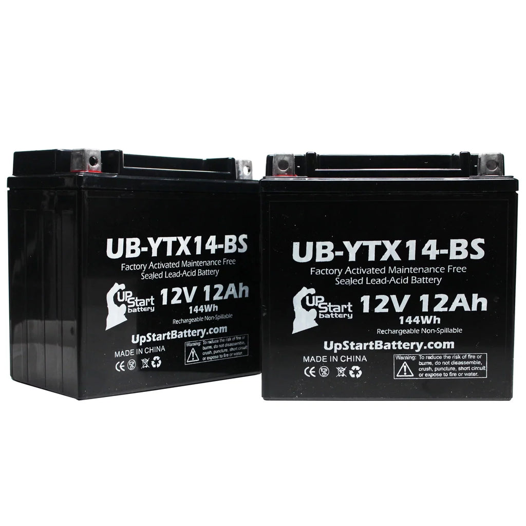 Free, 800 F800ST, Replacement Battery Motorcycle 2-Pack UB-YTX14-BS Activated, Factory CC UpStart - Maintenance Battery GS 12AH, BMW 2011 12V,
