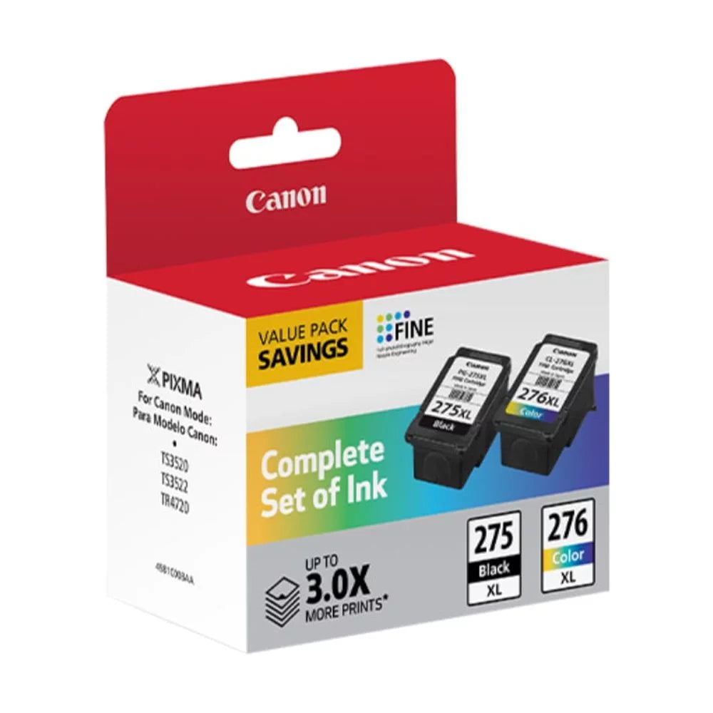 Value XL Pack, High-Yield PG-275 4981C008 Canon XL/CL-276 Black/Tri-Color, Cartridge Ink