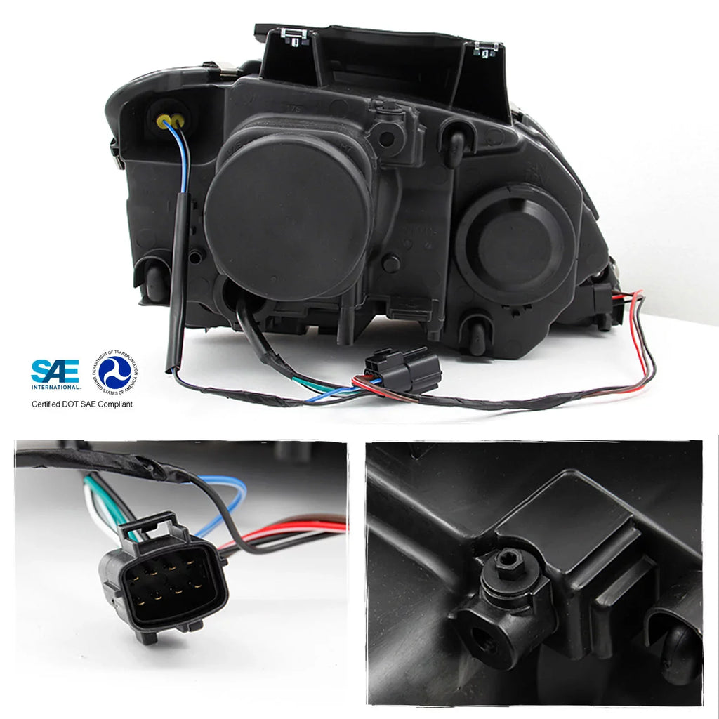 Headlamp Black For Chrysler Headlights Front Left Pacifica + Pair Right Lamps AKKON Replacement - Bezel SUV