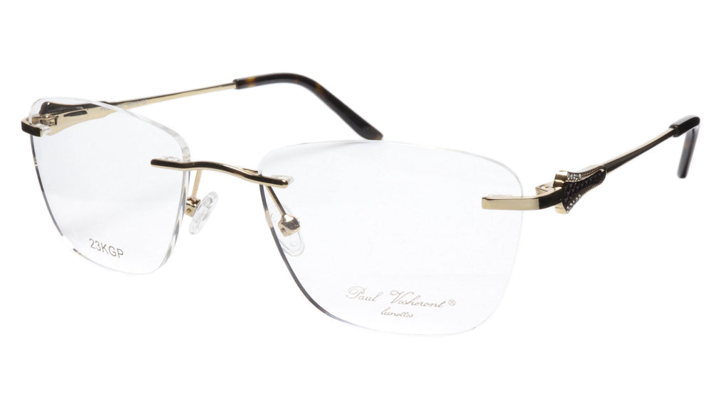 Vosheront Acetate Optical 52-18-135 & Black Square Frame Tapered Gold 37 Paul