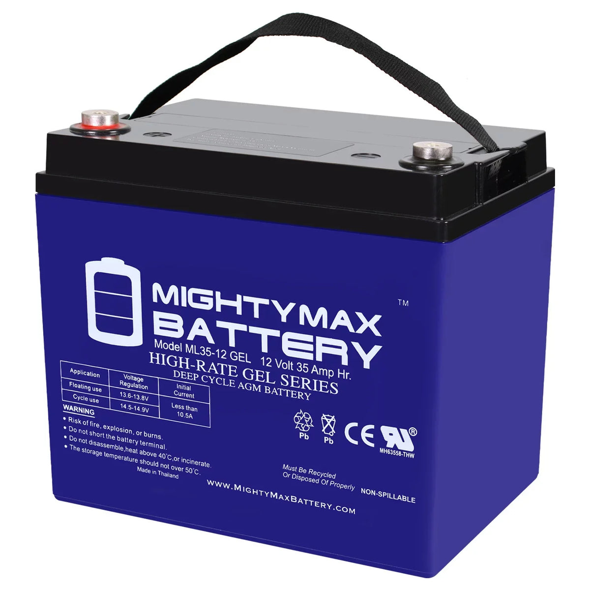 Battery Pontoon Motor GEL 12V Trolling 35AH for Replacement