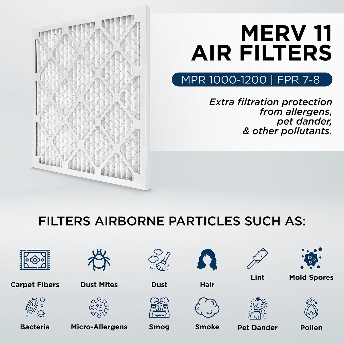 4" 20x20x4 Filters Air Pleated Pack. MPR MERV Furnace x 3-3/4 Pamlico. 19-1/2 Actual Size: 11, AC 1000 19-1/2 by x 3