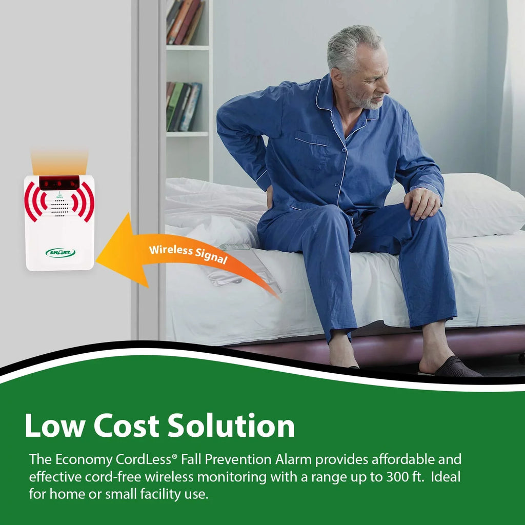 Monitoring Falls Piece Wandering While Help Cordless Sensing Smart and Unattended, Bed Exit Prevent Caregiver Set 2 Pressure Bed Alarm - Pad System with