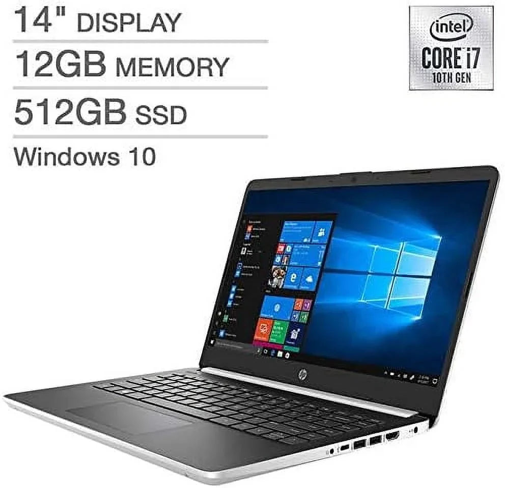512GB 14" 1920x1080 BLACK/SILVER Box 14-DQ1045CL 12GB HP - Laptop Open i7-1065G7 SSD