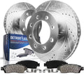 Ford 8 Rear Kit Lugs Excursion Drilled 2001 Slotted Brakes F-350 - 99-04 for 2004 Duty 2003 Axle Detroit Brake & F-250 Brake Super Ceramic 2002 1999 Replacement 2000 Rotors Pads
