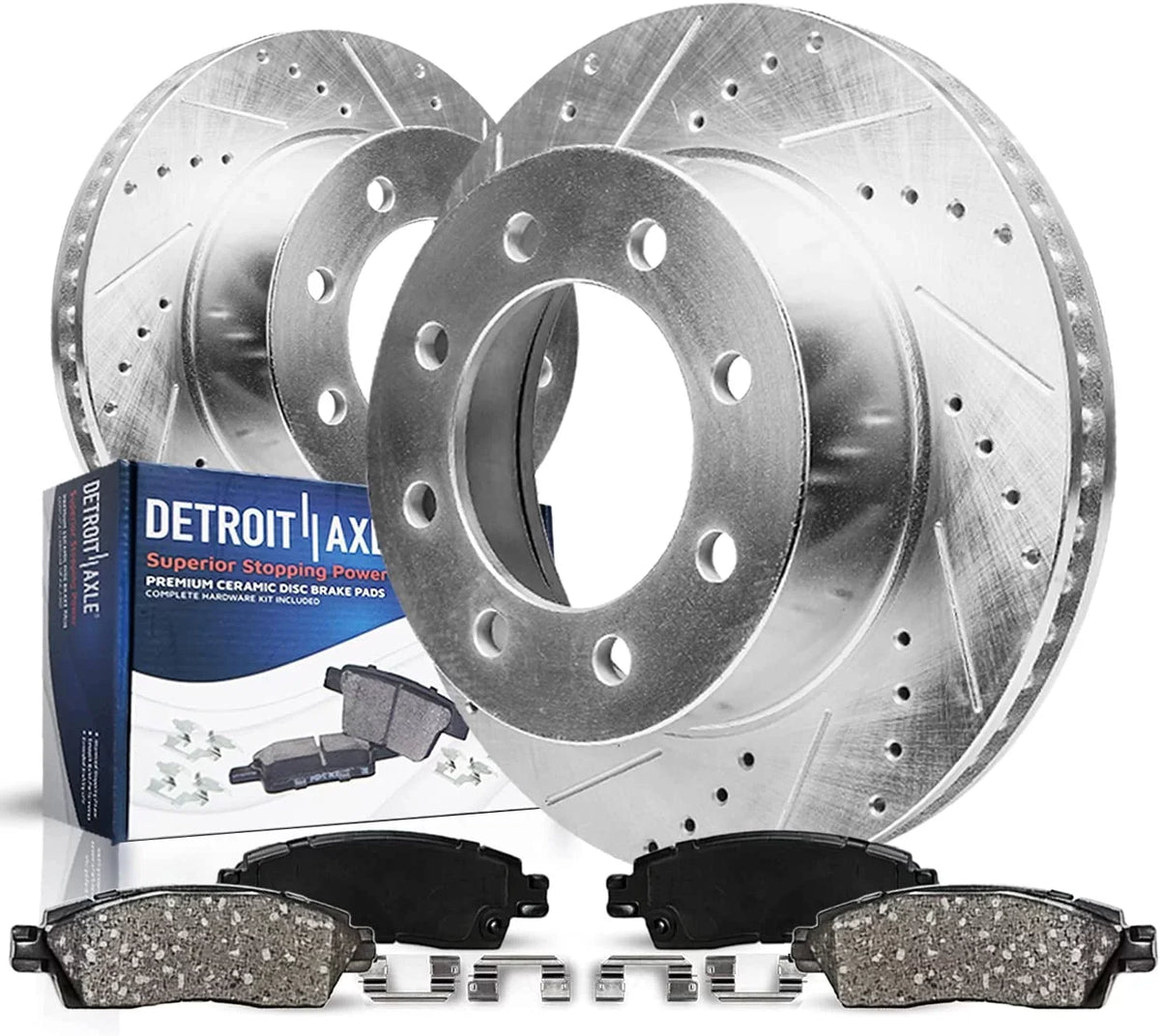 Ford 8 Rear Kit Lugs Excursion Drilled 2001 Slotted Brakes F-350 - 99-04 for 2004 Duty 2003 Axle Detroit Brake & F-250 Brake Super Ceramic 2002 1999 Replacement 2000 Rotors Pads
