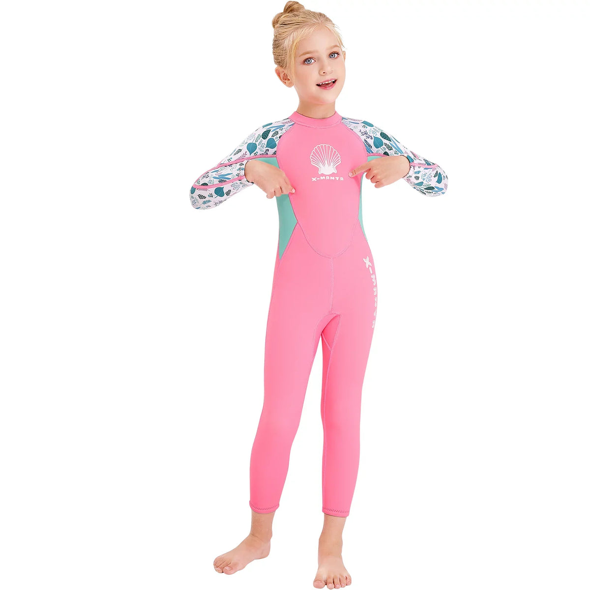 Surf Quick Sleeve Zipper Girls Wetsuit - with Swimsuit for Dry - Diving One Back Suit Piece X-MANTA Long