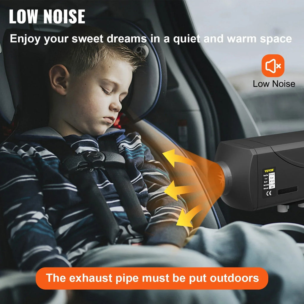 Heater with 12V Diesel Mufflers Heater Parking and LCD Boats RV Trailer Diesel Heater Motorhome Diesel 5KW 5KW Thermostat for Bus Air VEVOR Double
