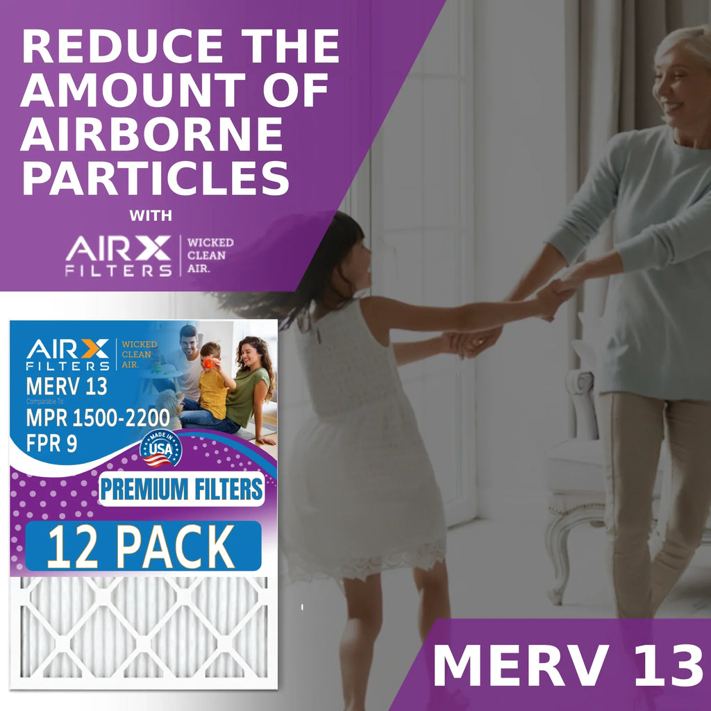 USA Comparable of 12 Pack Air - by AIRX Rating, - & to MERV CLEAN in Filter 2200 Made Filters MPR 9 FILTERS 15x20x1 Furnace 1500 13 AIR. FPR WICKED