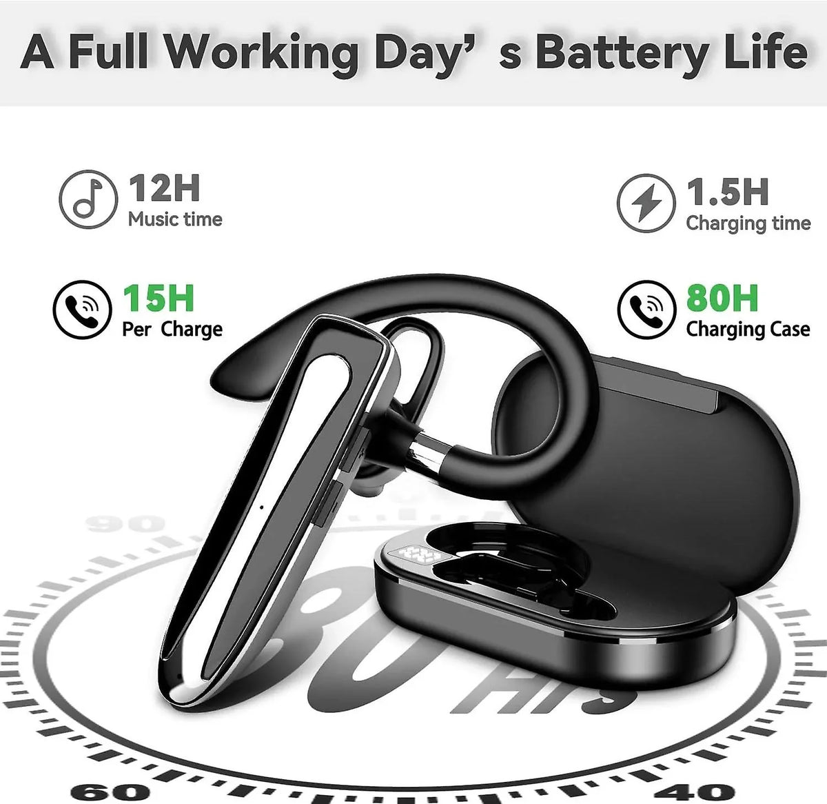 Case,microphone Bluetooth Driving, For Headphone Hands-free Earpiece Bluetooth 5.1 Earph Wireless Charging Office For With Cellphone, Wireless Headset
