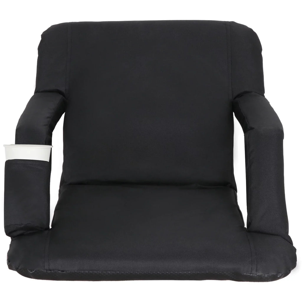 Portable Chair Black Seat for Waterproof, Stadium 6 Seat HomGarden Folding Reclining Bleachers,