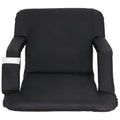 Portable Chair Black Seat for Waterproof, Stadium 6 Seat HomGarden Folding Reclining Bleachers,