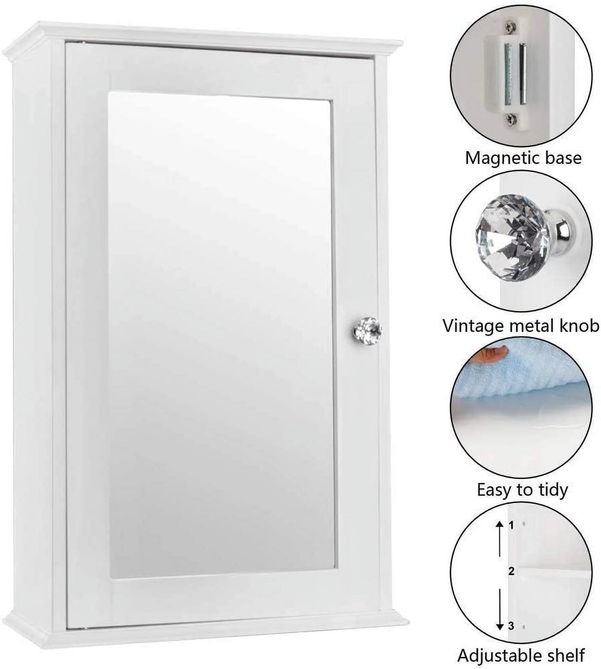 Mount Adjustable Cabinet Single 2 and Storage with Bathroom Medicine BSL Mirrored Organizer White Wall Shelves Door Cabinet