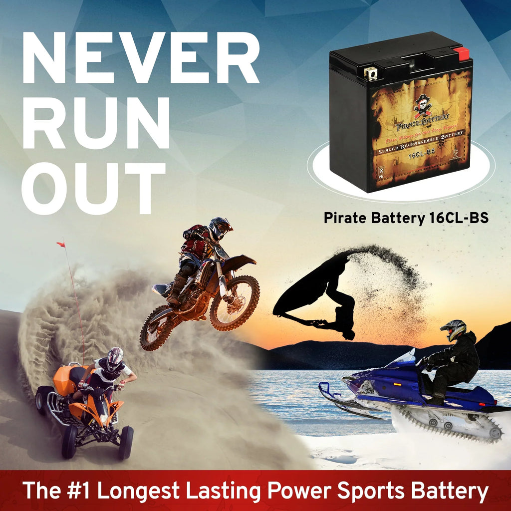 X2 Battery Pirate Ski Kawasaki Jet Yb16cl-bs 650cc for Battery 86-'95 Jf650