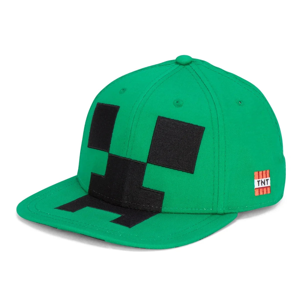 One - Snapback for Green Mob, Creeper Boys Face Youth Size Baseball Minecraft or Girls Hat