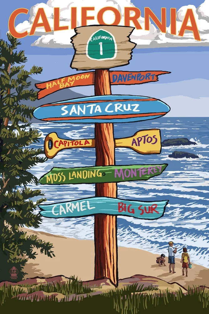 Destinations Family, Jigsaw Made Premium USA) inches, 500 Puzzle (19x27 and Cruz, for Sign Piece California, in Adults Santa