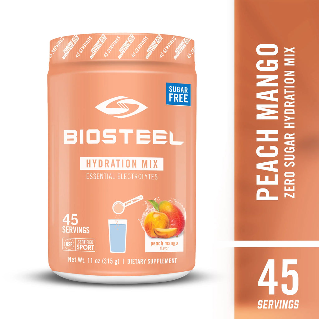 Flavor, 45 Great Electrolytes, BioSteel Peach Hydration Tub per Tasting 5 Mango Zero Mix, Sugar Hydration Essential with Servings