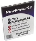 Amazon and Generation 7" with Instructions, Replacement Battery 4th Year Fire HD 006B Tools, Video Extended Full Warranty One Kit Battery Life