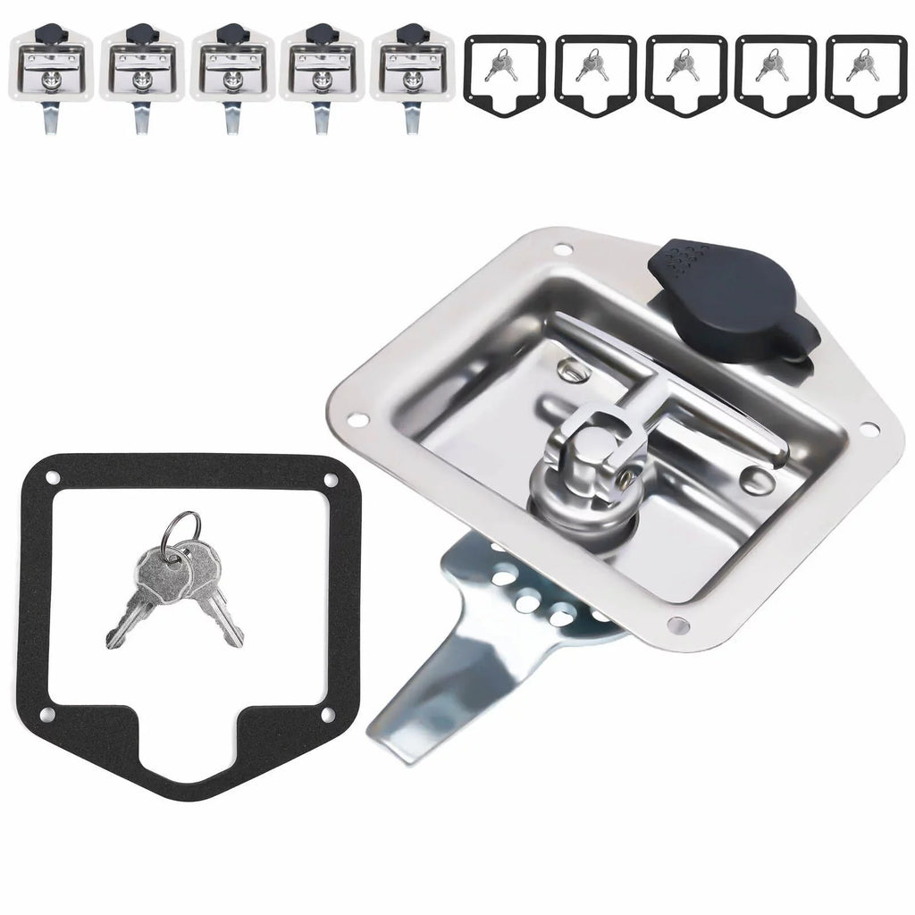 Tool Door Keys 6 of Folding w/ Lock 12 T-handle RV Set Latch Steel Box Stainless