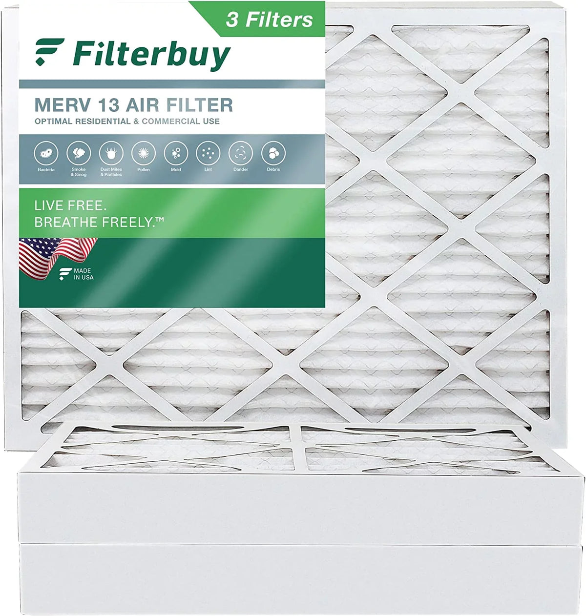 MERV Filters Furnace 10x16x4 Air 13 AC (3-Pack) HVAC Pleated Filterbuy