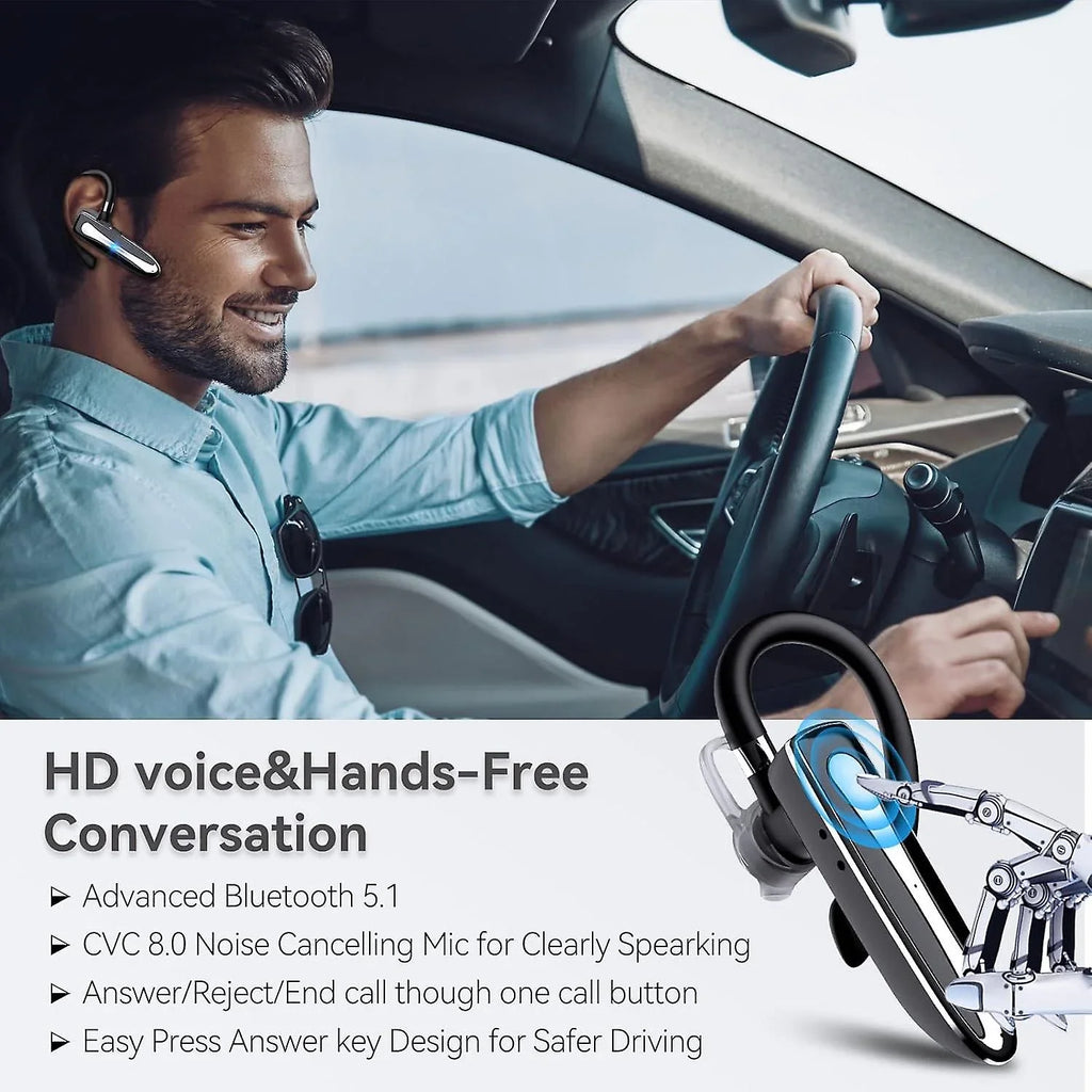 Case,microphone Bluetooth Driving, For Headphone Hands-free Earpiece Bluetooth 5.1 Earph Wireless Charging Office For With Cellphone, Wireless Headset