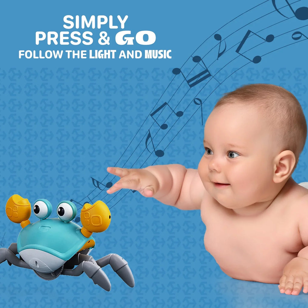 And Entertaining Kids Years And Crawl Crawling Little Cognitive Favorite And 6-12 Learning Tummy Kids - Light 0-6 Months Music Myron Gift Toddlers With Time, Development Crab Sensory For