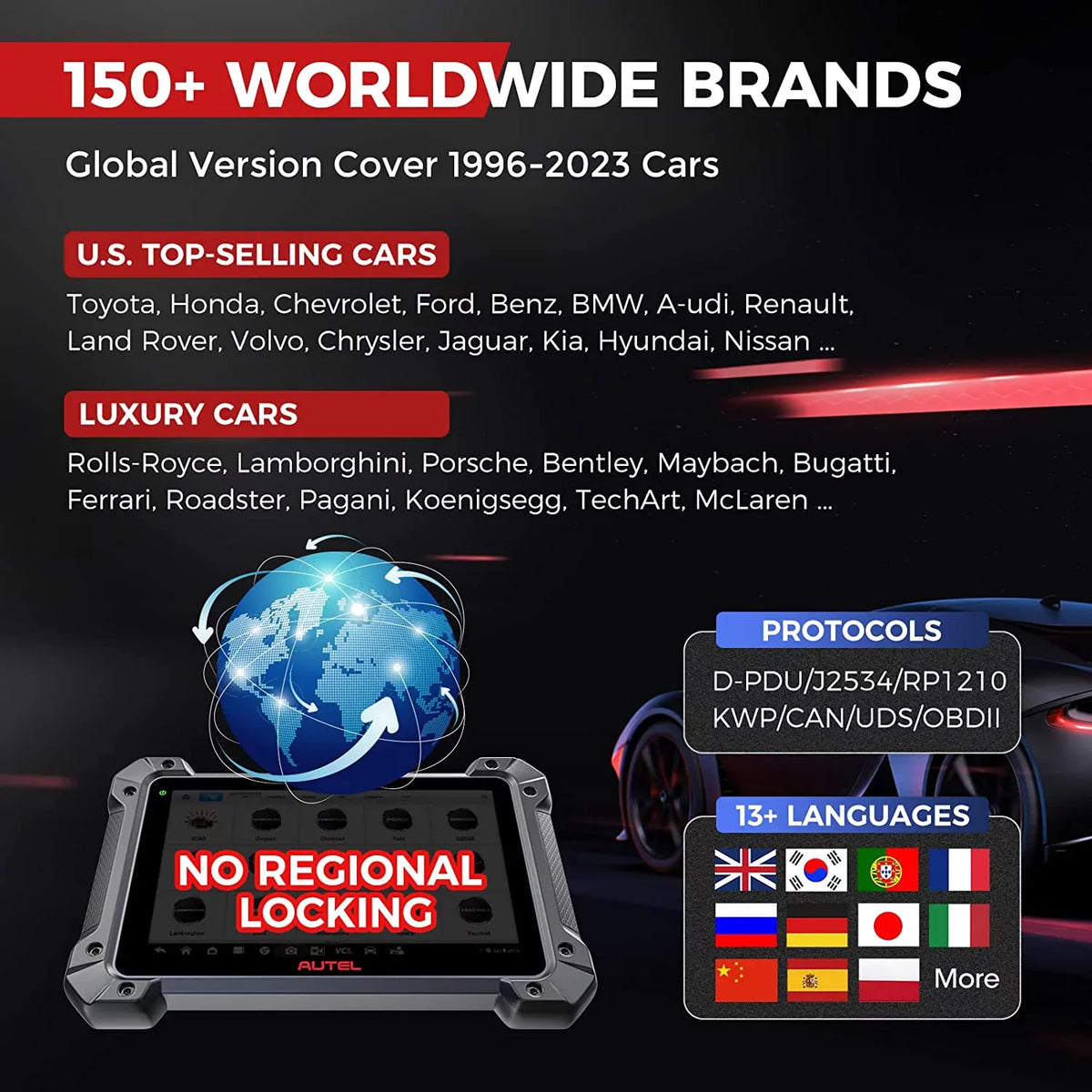 II 2.0 Autel ECU Programming Diagnostic Pro 38+ Pass-Thru, Coding Car Bi-directional, MK908 Scan Services,J2534 Tool J2534 MaxiCOM AutoScan