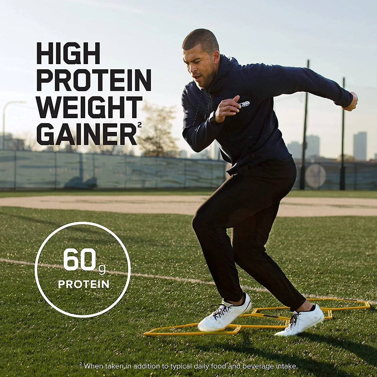 Vanilla Standard Optimum Protein 60 14 Protein, Custard, lb, Nutrition, Servings Powder, 5.09 Gainer Pro Gold g