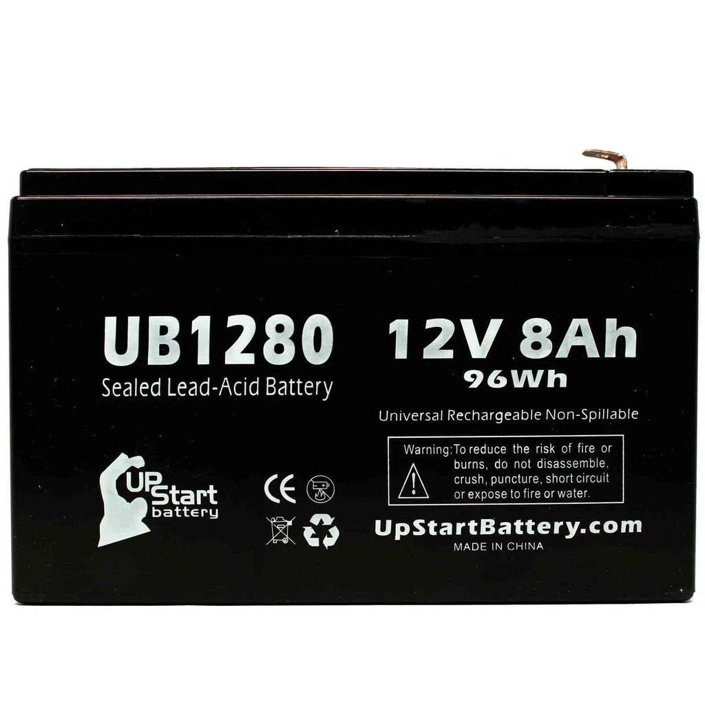 '- Battery Sealed UB1280 F1 (12V, F2 Compatible 6 Includes F1 Pack SLA) Opti-ups Replacement Terminal, Terminal 8000mAh, - Universal 3x Battery 280ES Acid AGM, 8Ah, - Adapters Lead to