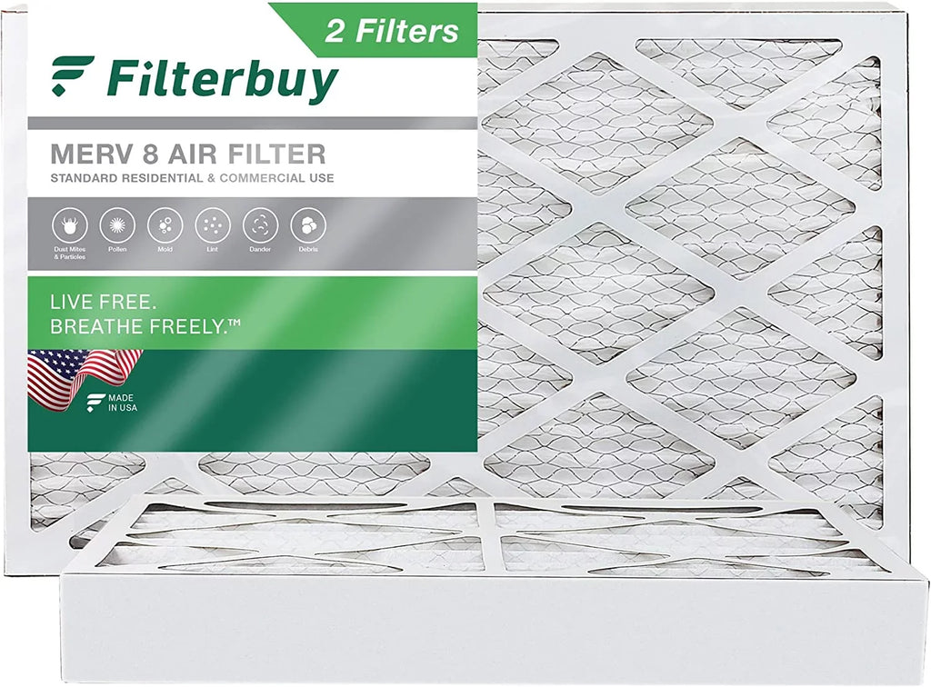 Furnace Filterbuy AC Pleated Filters Air 14x25x4 MERV (2-Pack) 8 HVAC