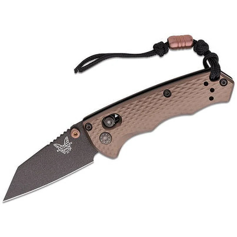 Dark Benchmade Flat Black Cobalt Handles Aluminum Billet Folding Wharncliffe Earth Blade - Knife AXIS BM-290BK-1 CPM-M4