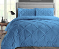 Microfiber with With Super Premium Mediterranean Fluffy GSM 300 Duvet King 1000 Shell Plush Thread Insert Pinch Blue Siliconized Egyptian Piping & Matching Comforter Fill Count Pillowcases Soft Cotton