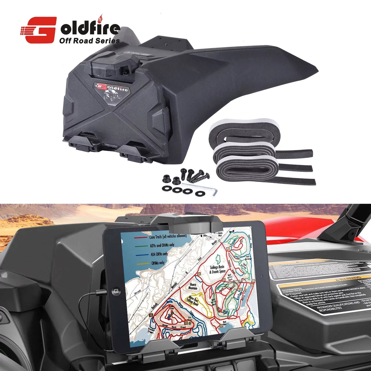 AM Commander UTV Maverick Can Storage Phone Trail Box Device Electronic Organizer For 2021-2022 Holder 2019-2022 Sport Tablet