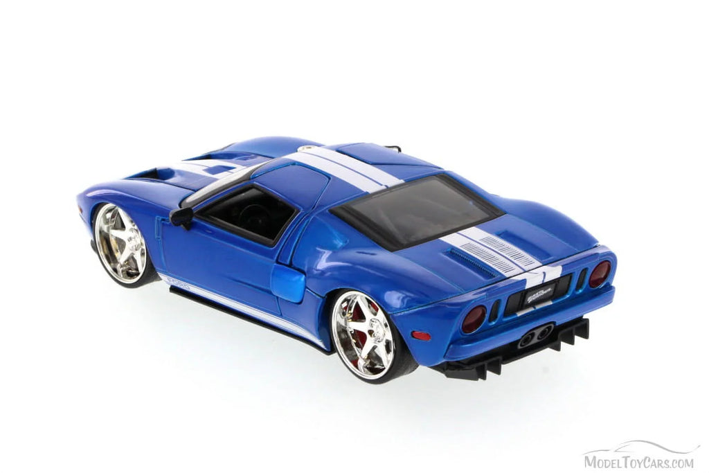 1/24 Blue Movie Stripes White by Diecast 7\" (2015) Model & Ford Car Furious Jada" \Fast GT with