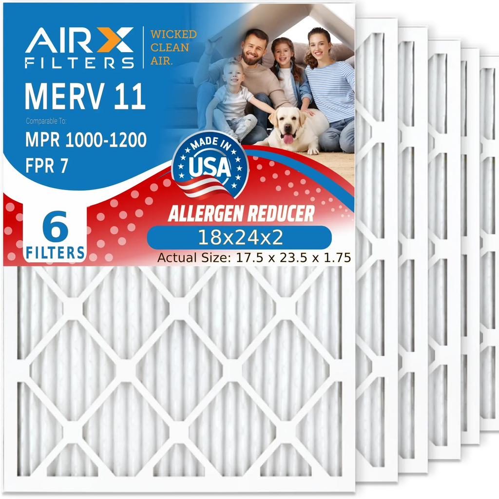 USA HVAC MPR by MERV WICKED Conditioner FILTERS to 1200 Comparable AIRX CLEAN FPR Pack Made 18x24x2 MPR 6 & Premium Electrostatic Pleated Furnace 18x24x2 11 Filter 7 AIR. Filter 1000, Filters Air Air
