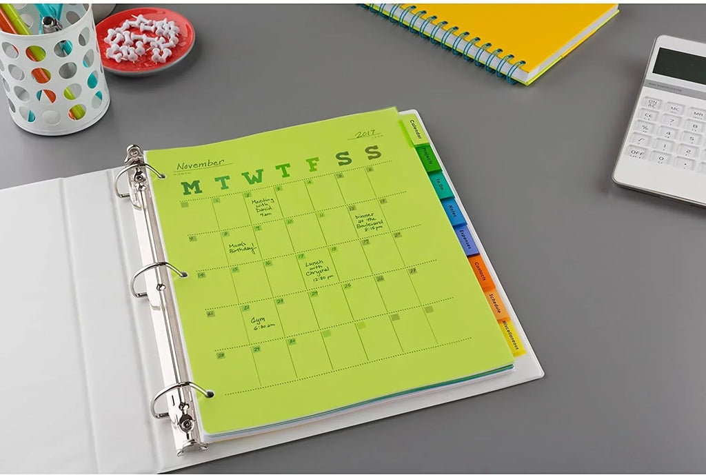 Insertable Big of Multicolor 24 8 Dividers, Case Sets Pack Plastic Tabs, Avery 11901 Tab