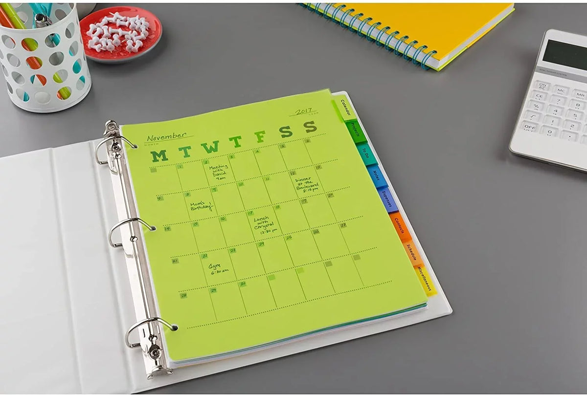 Insertable Big of Multicolor 24 8 Dividers, Case Sets Pack Plastic Tabs, Avery 11901 Tab