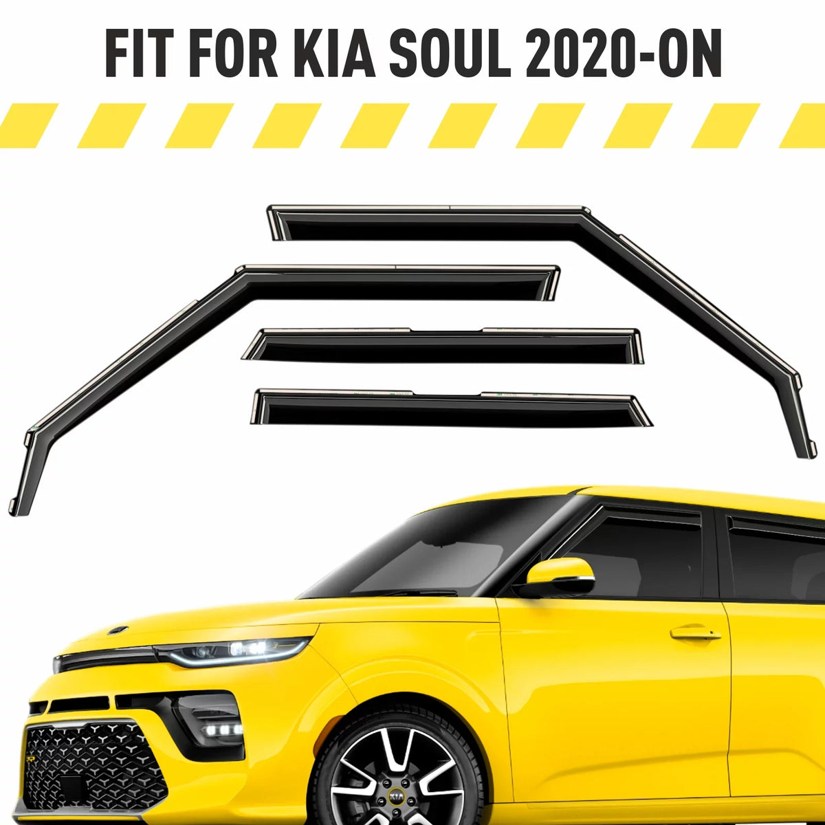 AG0284 Vent Guards Fit for 4pcs. Extra Kia Accessories- Visors, Window Car Sun Visors Window Deflectors 2020-2024, AEROGUYS Rain Durable Soul Wind Visors, in-Channel
