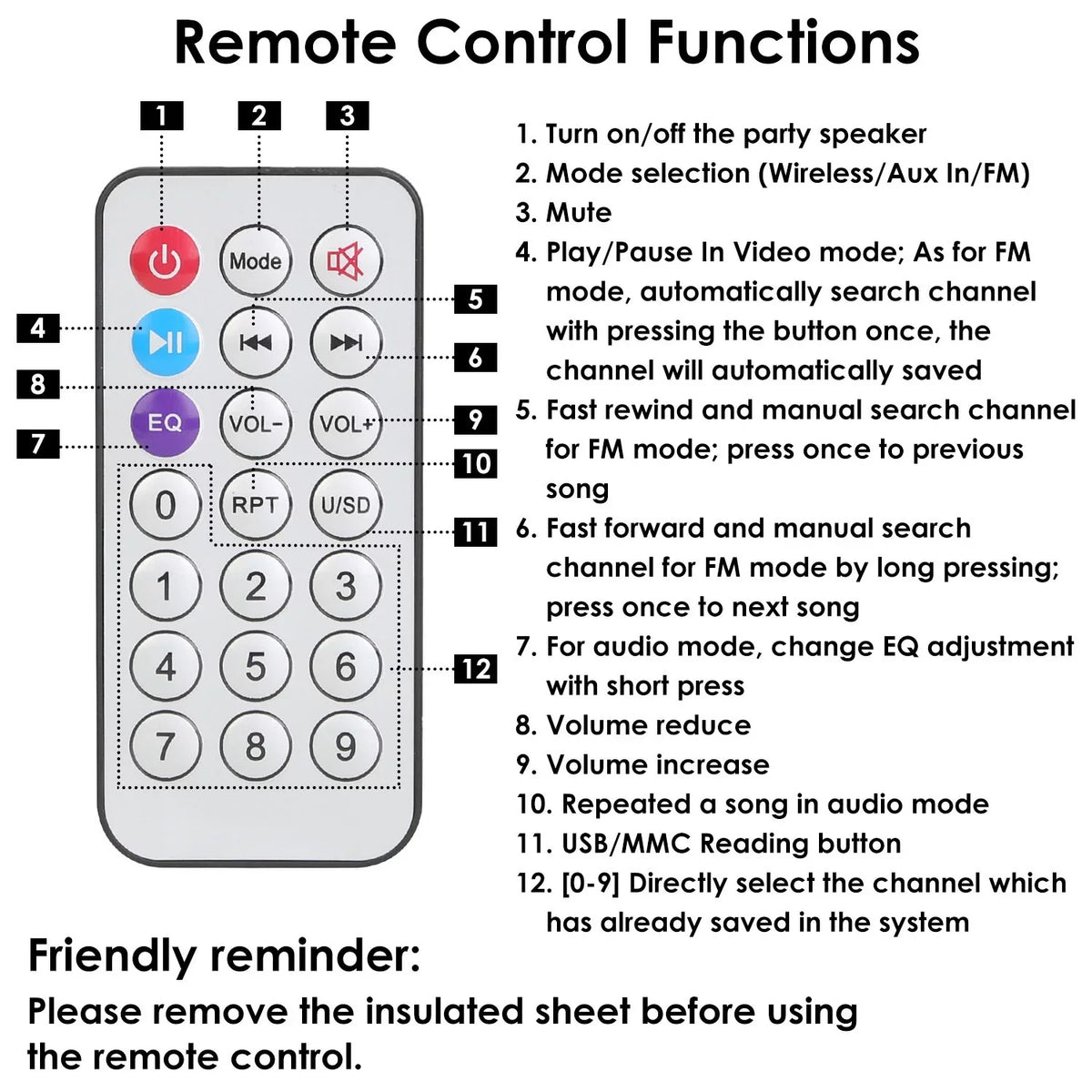 Card USB Speaker 8in Party Radio In Wireless Recording with Reading MMC Bluetooth iMountek TWS Function FM Portable Aux Mic Function Speaker