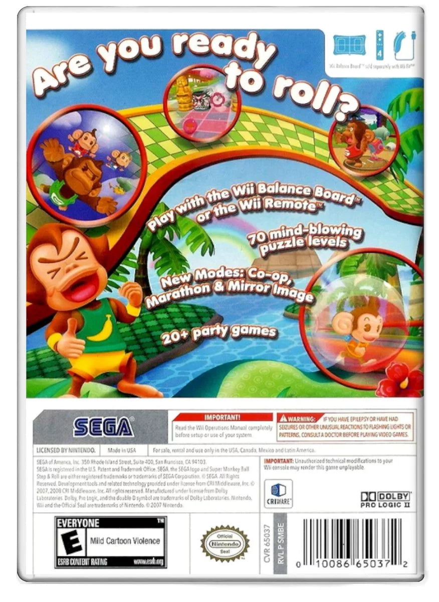 Nintendo Step Roll Used Monkey - Wii Super (Used) & Ball:
