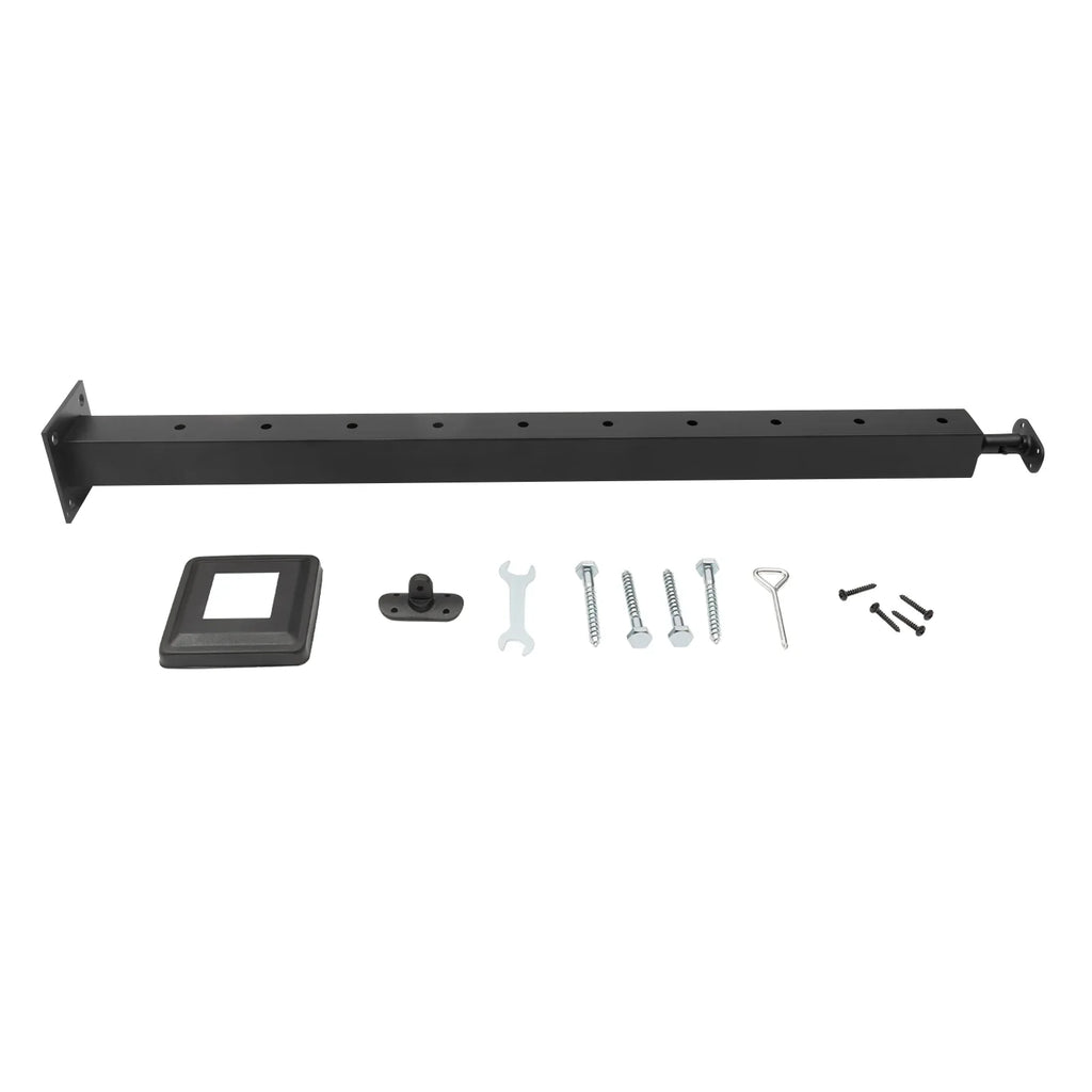 Post Line Railing Concrete Adjustable Level Finish drilled Steel Level Level Black Deck Cable Post 36"x2"x2" Mount Stainless Wood Top Top Post