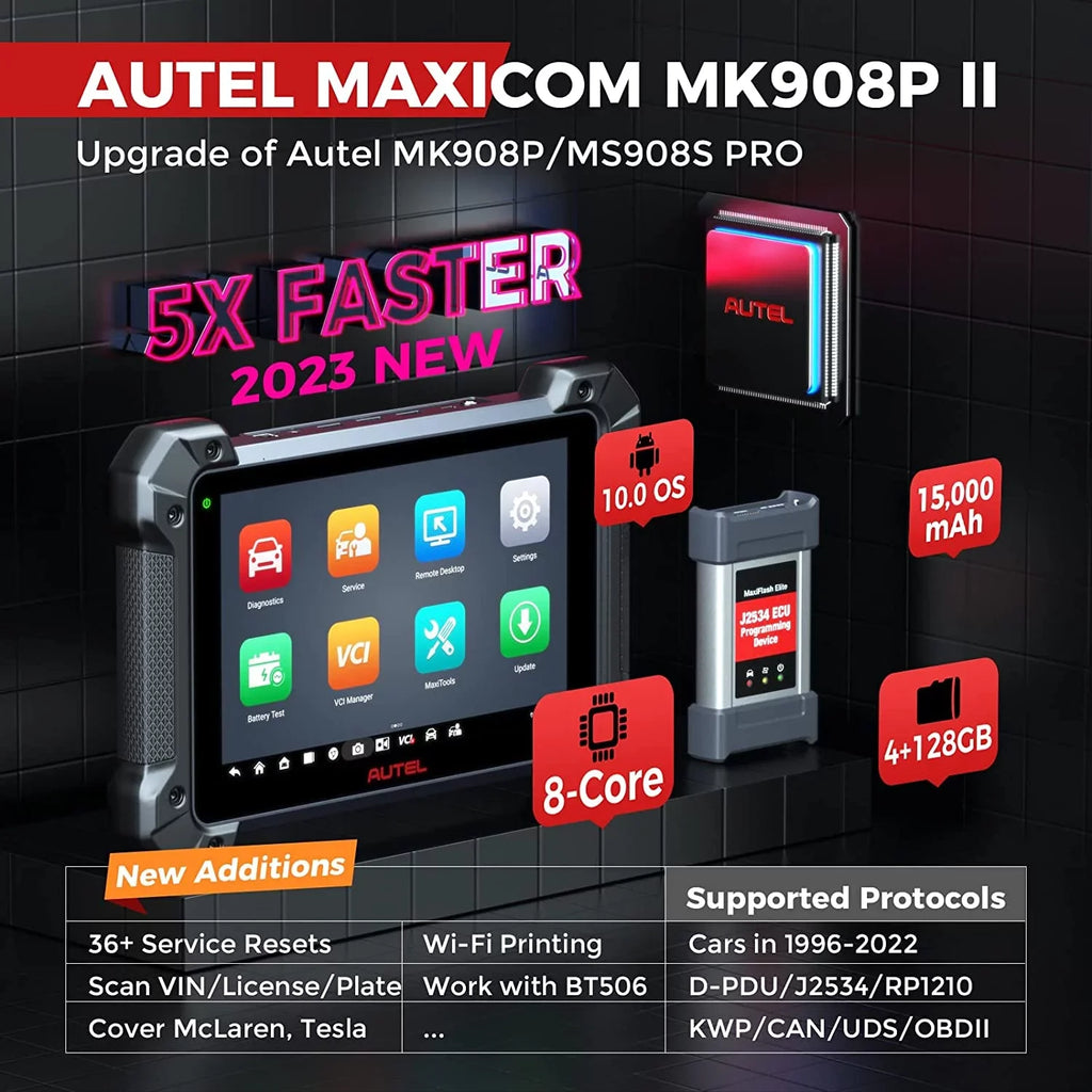 II 2.0 Autel ECU Programming Diagnostic Pro 38+ Pass-Thru, Coding Car Bi-directional, MK908 Scan Services,J2534 Tool J2534 MaxiCOM AutoScan