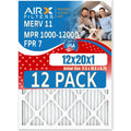 11 Pack AIRX 12 Comparable to CLEAN MPR 1000, MPR FILTERS MERV Made FPR - Filter Air 7 1200 WICKED 12x20x1 & AIR. of by Furnace in USA Rating, Filters