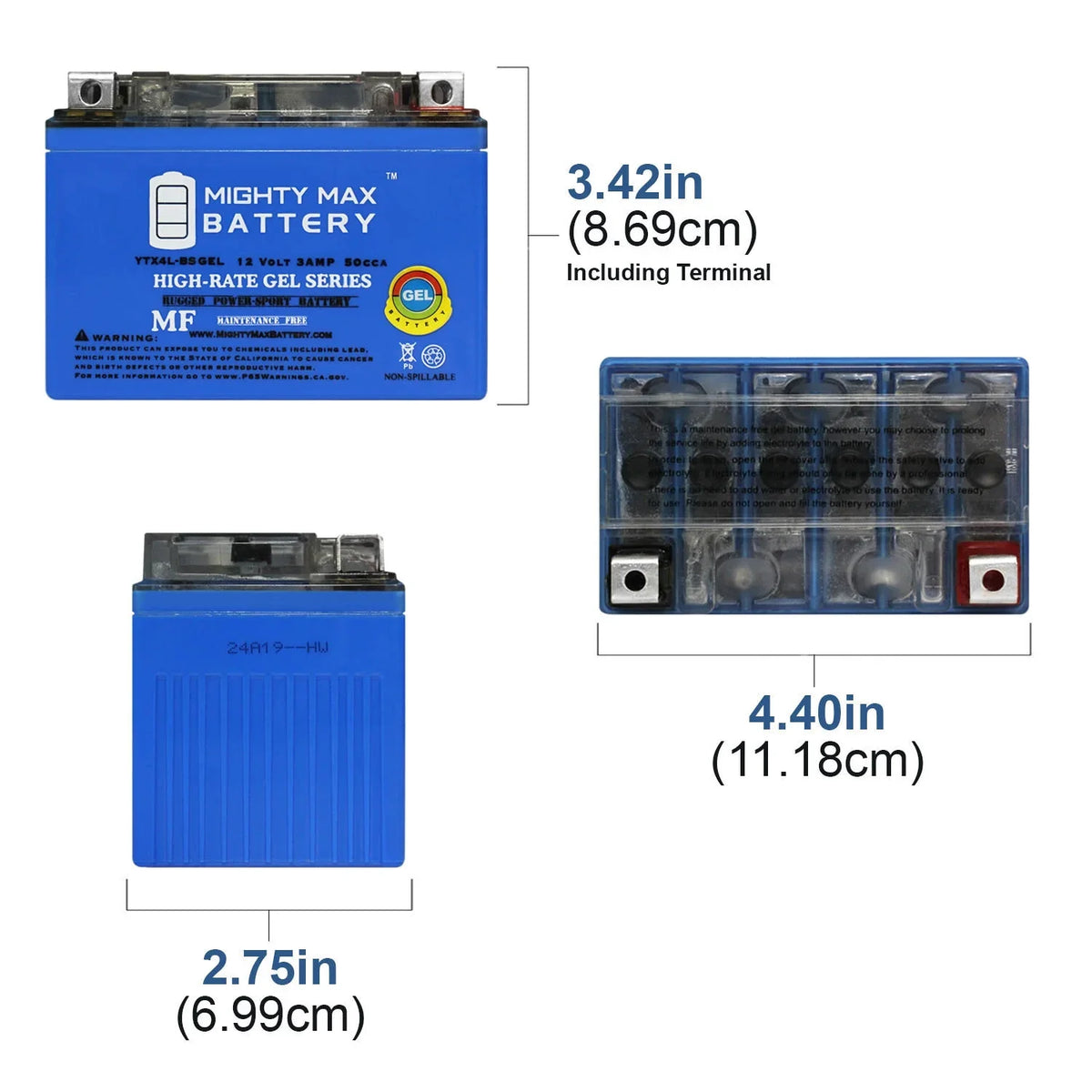 YTX4L-BS 1997 for Replacement GSI GEL Sea-Doo Battery