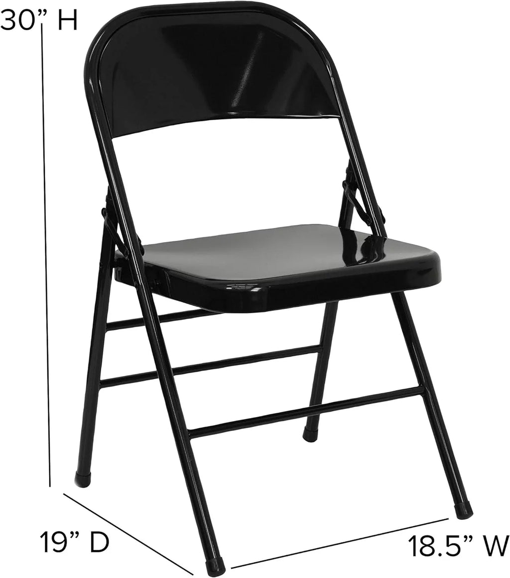 Metal & Folding HERCULES Hinged Black Braced Series Chair Double Triple