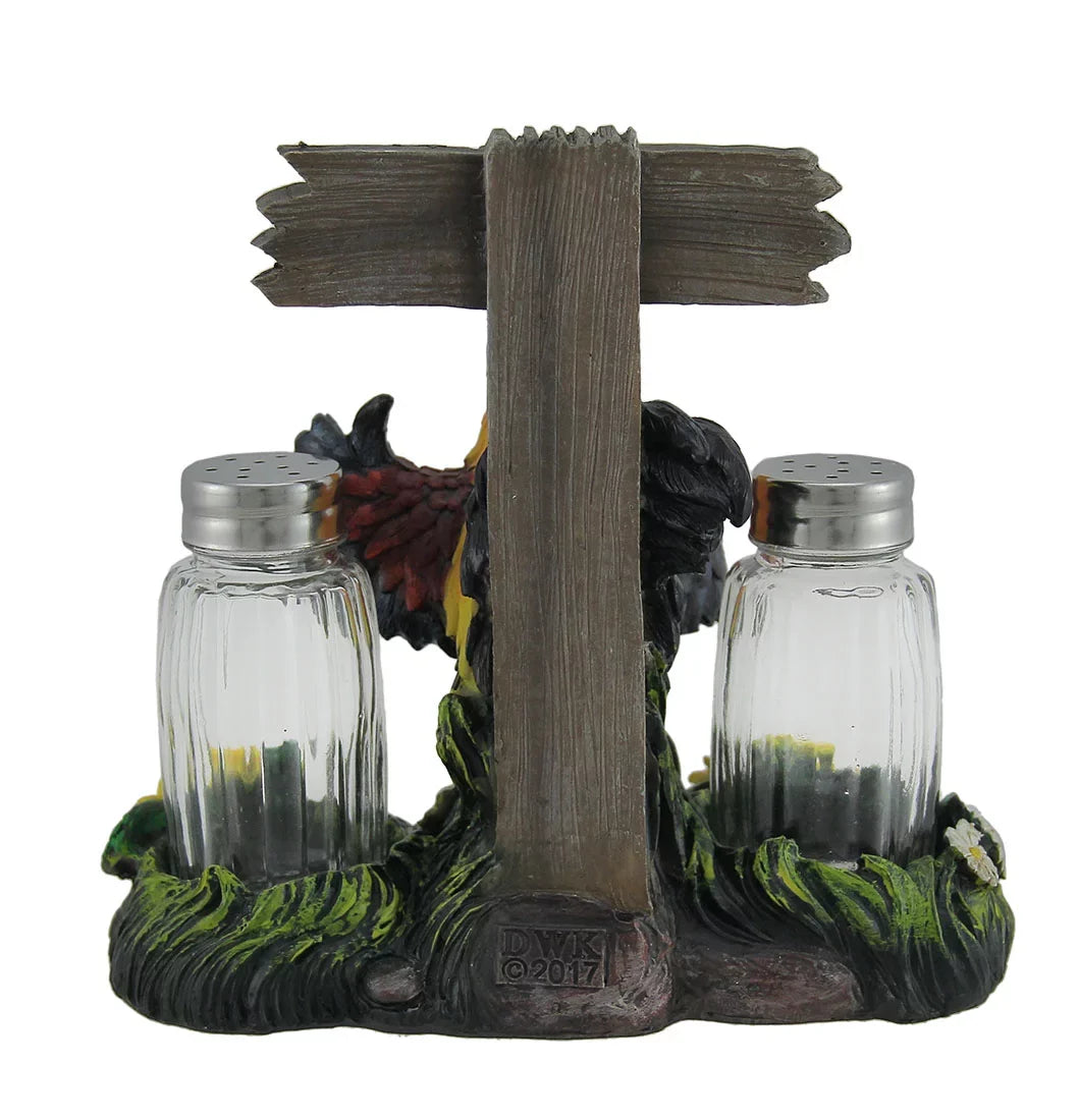 by Country DWK Sunflowers Farm Chicks Salt Pepper Decoration & Kitchen & Shakers Rooster Hit