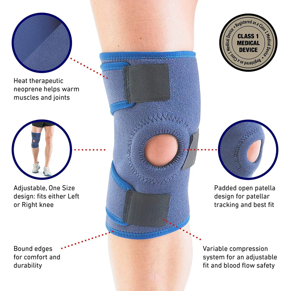 Open Knee Compression Adjustable knee, – Support, Support – - runners Relief, Knee women Meniscus for tear, Knee Patella Joint Arthritis, injuries Pain patella for Neo-G and men Pain support Knee